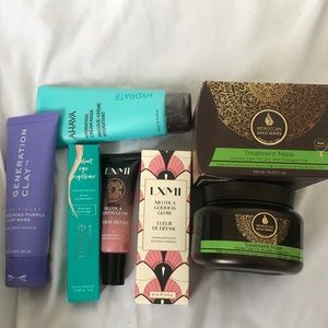 Face products + hair mask